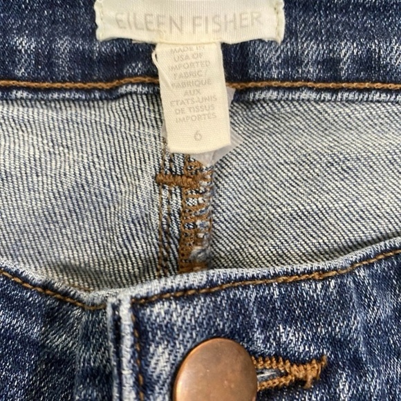 Eileen Fisher Jeans Womens 6 Mid-Rise Straight Leg Medium Wash Organic Cotton - Picture 8 of 9